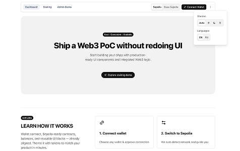 Hybrid Web3 & Enterprise UI Showcase